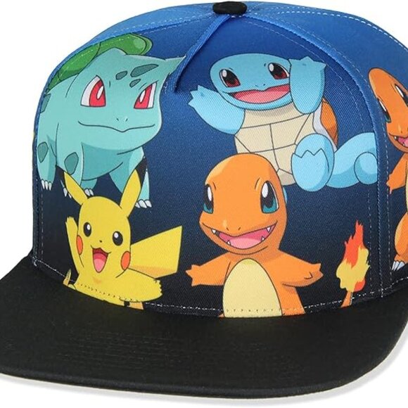 NEW! Pokemon The Original Starters Blue Gradient Snapback Cap-Blue - Picture 2 of 5